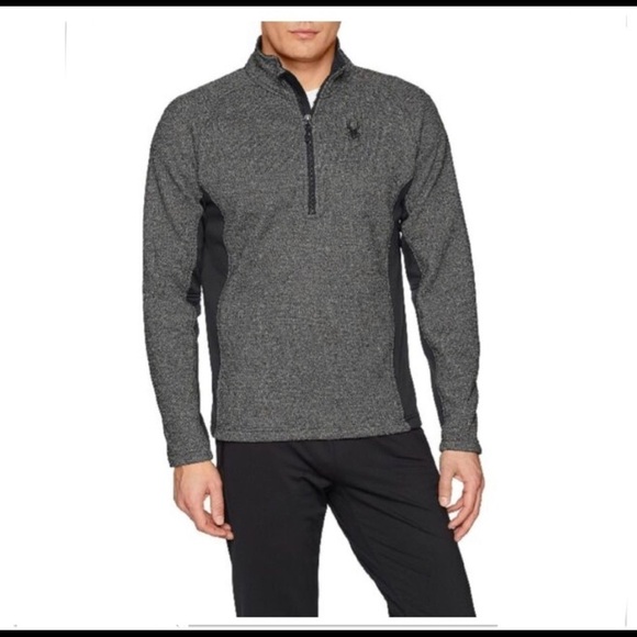 Spyder Gray Outbound Half Zip Sweatshirt Pullover Sweater Mens Size Medium M - Picture 1 of 9